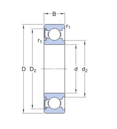 SKF 6004-RSH kogellager