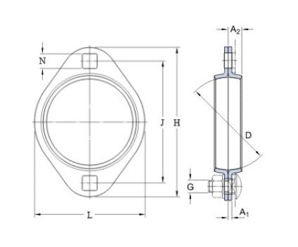 SKF PFT 72 boîtier de roulement en tôle ovale