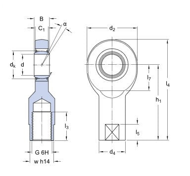 SKF SIA 45 TXE-2LS draaibare kop