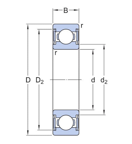 SKF W 627-2RS1 roulement à billes en acier inoxydable