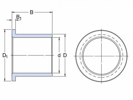 SKF PBMF 354535 M1G1 coussinet lisse à bride, en bronze massif