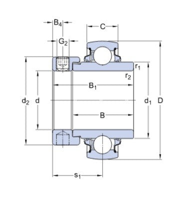 SKF YEL 206-2DW/AG (YELAG 206) roulement de fixation