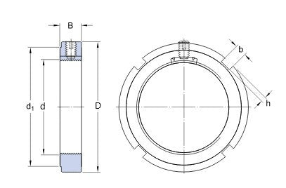 KMK 8 SKF écrou de sécurité avec plaque de pression