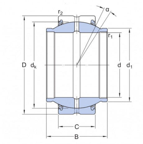 SKF BLRB 365216 A-2RS roulement à rotule acier-acier
