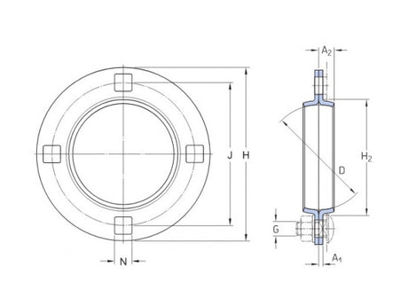 SKF PF 80 corps de roulement en tôle ronde