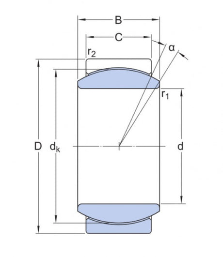 SKF GE 15 C (GE 15 UK) roulement articulé sans entretien, acier/PTFE
