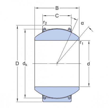 SKF GEH 100 TXE-2LS (GE 100-FW-2TS) roulement à joint universel sans entretien, acier/PTFE