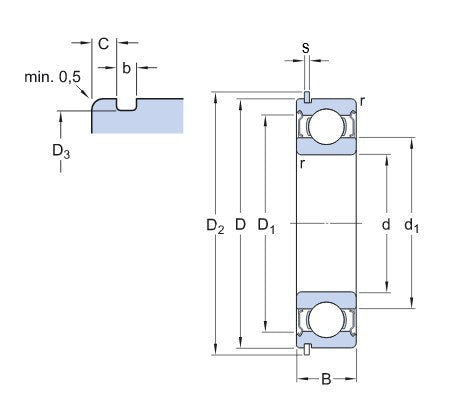 SKF 6305-2ZNR roulement à billes