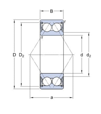 SKF 3203 A-2RS1TN9 roulement à billes à contact oblique
