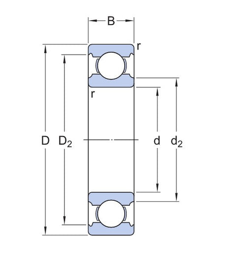 SKF W 619/6 roestvrijstalen kogellager