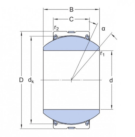SKF GEH 110 TXA-2LS (GE 110-FW-2TS) roulement à joint sans entretien, acier/PTFE