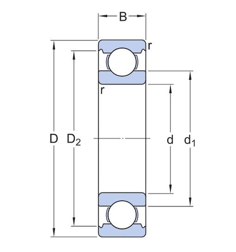 SKF W 6300 roulement à billes en acier inoxydable
