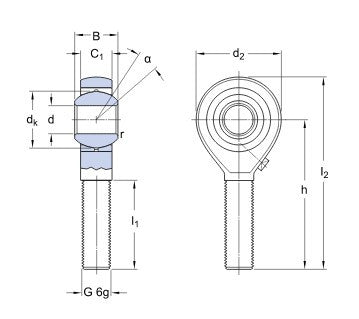 SKF SAKAC 6 M tête articulée