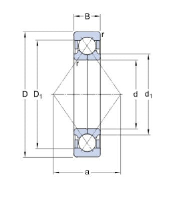 SKF QJ 208 MA vierpunts lager