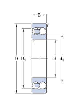SKF 2222 M roulement à billes à basculement