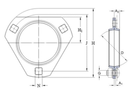 SKF PFD 72 corps de roulement en tôle triangulaire