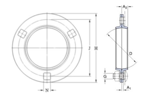 SKF PF 72 corps de roulement en tôle ronde