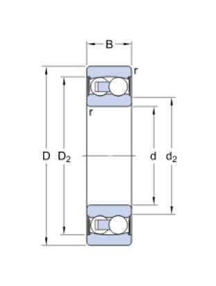 SKF 2205 E-2RS1TN9/GFJ roulement à billes à basculement