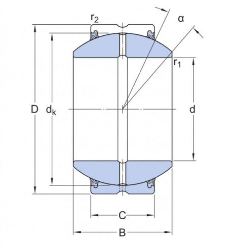 SKF GEH 20 ES-2RS kogelgelagerd gewrichtslager staal/staal